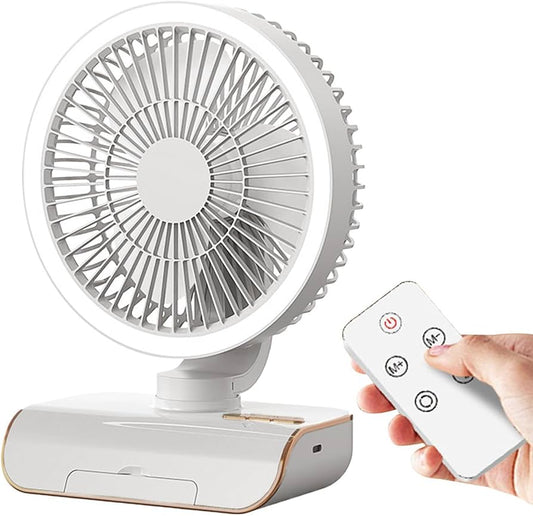 Ventilador Multifuncional 3 en 1 de Escritorio, Colgante y Pared con Control Remoto