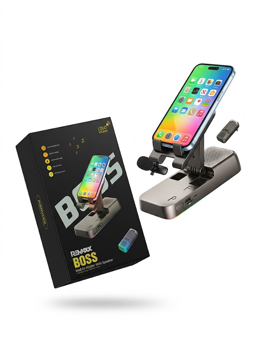 Soporte Portátil para Celular con Parlante Bluetooth Integrado – Remaxx Boss