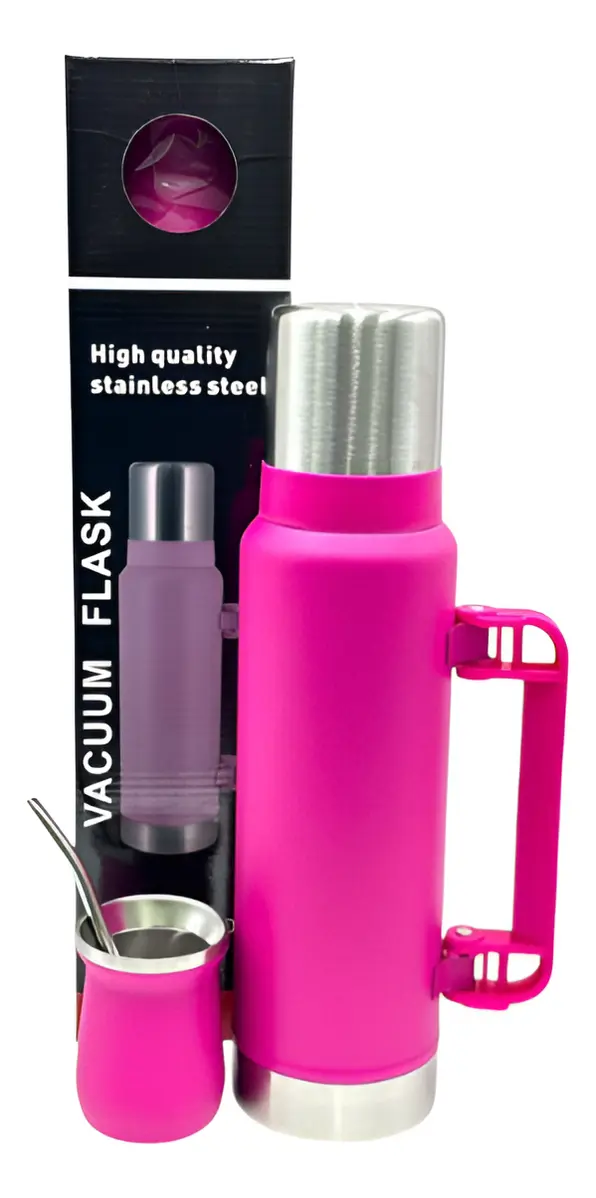 Termo Mate 120ml + Envase 50ml Bombilla Acero Inoxidable