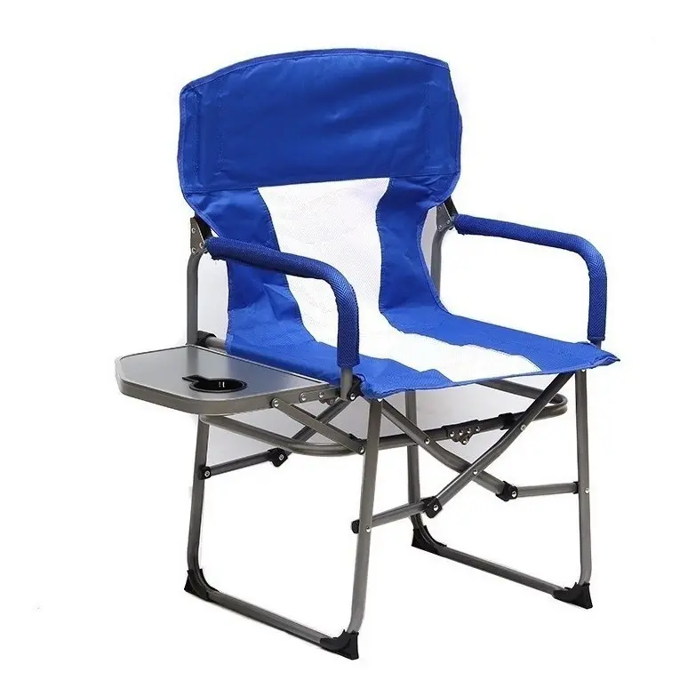 Silla Plegable Camping Playa Piscina Picnic Con Porta Vasos Color Azul