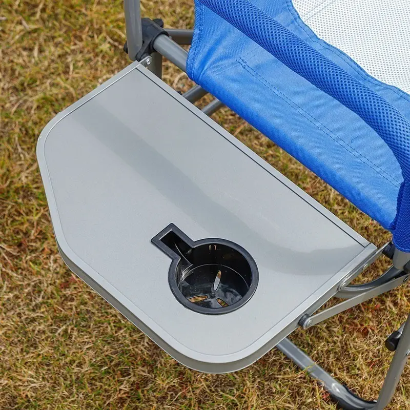 Silla Plegable Camping Playa Piscina Picnic Con Porta Vasos Color Azul