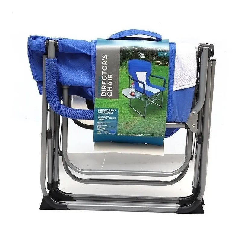 Silla Plegable Camping Playa Piscina Picnic Con Porta Vasos Color Azul