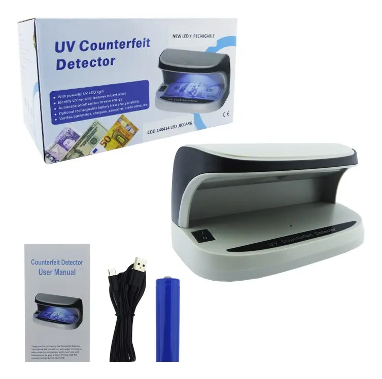 Detector De Billetes Recargable Luz Ultravioleta Usb