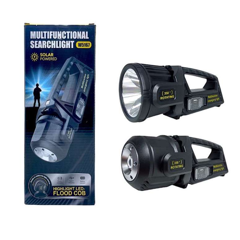 Linterna Multifuncional Solar Reflector Recargable Led W5167 Luz Blanco